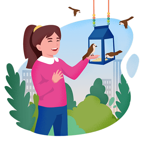Vedri Illustrations Sustainability Bird Feeding Copy